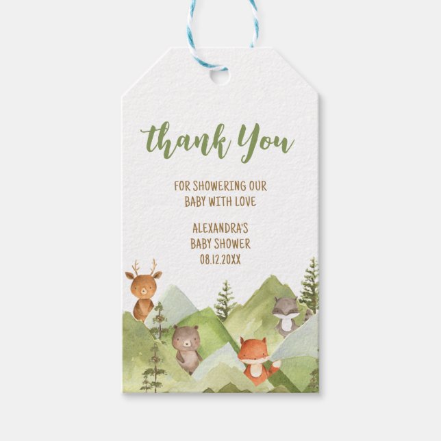 Étiquettes-cadeau Adventure Await Woodland Animaux Favoriser les éti (Devant)