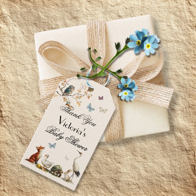 Étiquettes-cadeau Aesop's Storybook Characters Baby Shower (Créateur téléchargé)