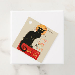 Étiquettes Cadeau Affiche Classique Chat Noir de Steinlen en Noir