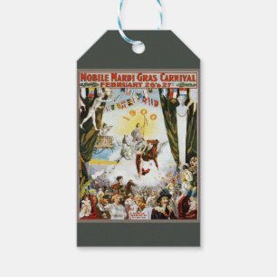 Étiquettes-cadeau Affiche d'art vintage de 1900 du carnaval de Mardi
