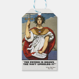 Étiquettes-cadeau Affiche de recrutement vintage de la marine de la 