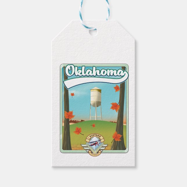 Étiquettes-cadeau Affiche de voyage Oklahoma (Devant)