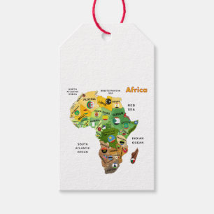 Étiquettes-cadeau Africa map