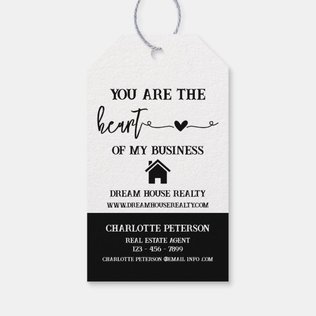Étiquettes-cadeau Agent immobilier moderne promotion Valentine (Dos)