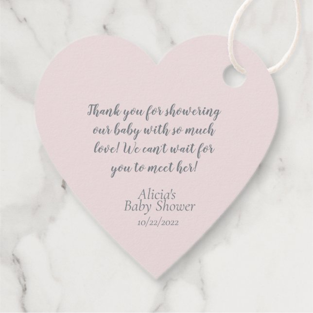 Étiquettes Cadeau Agneaux blancs Whimsical sur Baby shower rose (Dos)