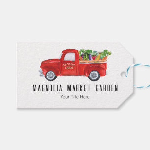 Étiquettes-cadeau Agriculture biologique Camion Légumes Marché des p
