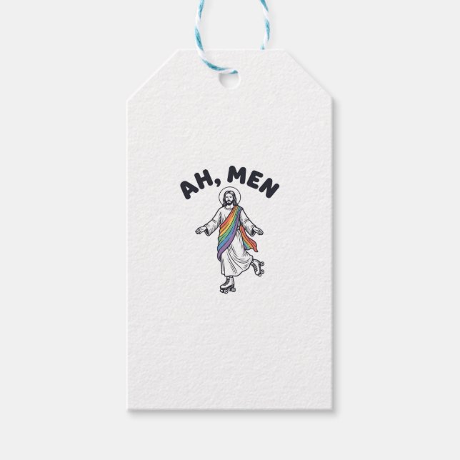 Étiquettes-cadeau Ah Men Roller Skating Foi Vector Design_1 (Devant)