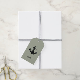 Étiquettes-cadeau AHOY Black Boat Ancre Tags cadeaux