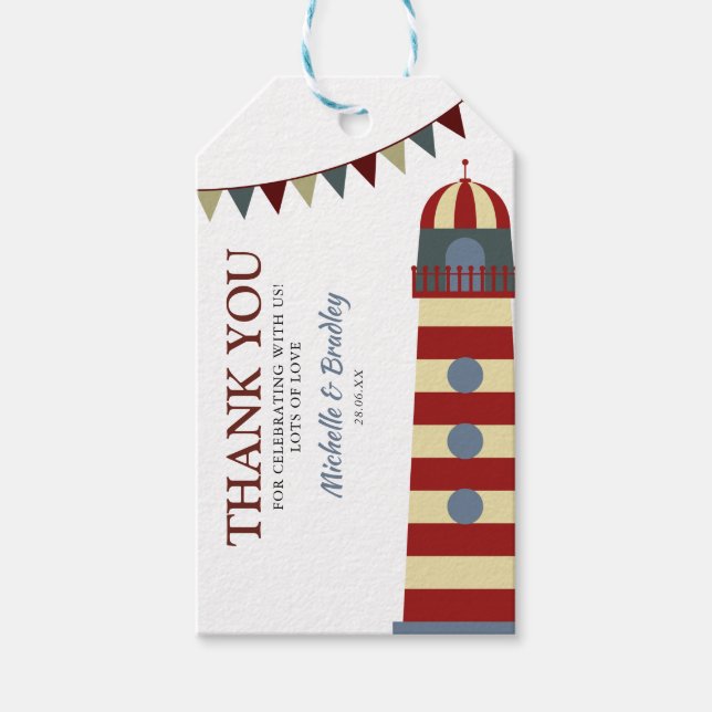 Étiquettes-cadeau Ahoy nautique ! C'est un petit Merci de Baby showe (Devant)