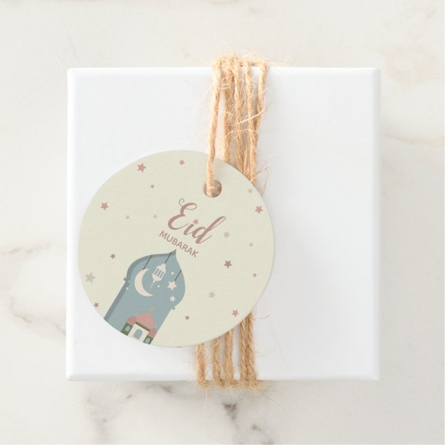 Étiquettes Cadeau Aïd moubarak pour l'Aïd (En situation)