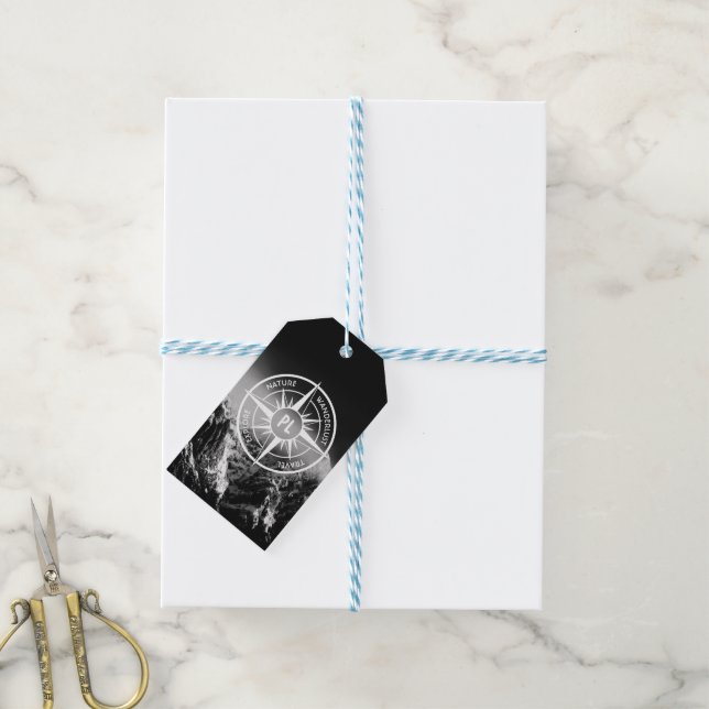 Étiquettes-cadeau Aigle de compas monographie montagnes dramatiques (Avec de laficelle)