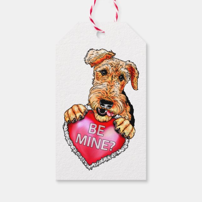 Étiquettes-cadeau Airedale Terrier Be Mine (Dos)