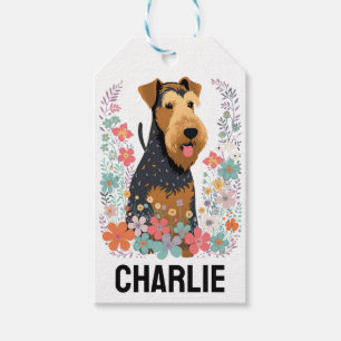 Étiquettes-cadeau Airedale Terrier Chien Personnalisé Nom Cute Perso