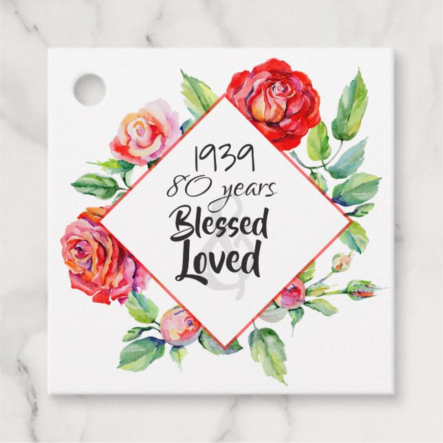 Étiquettes Cadeau AJOUTER Année de naissance Âge Cadeau d'anniversai (Devant)