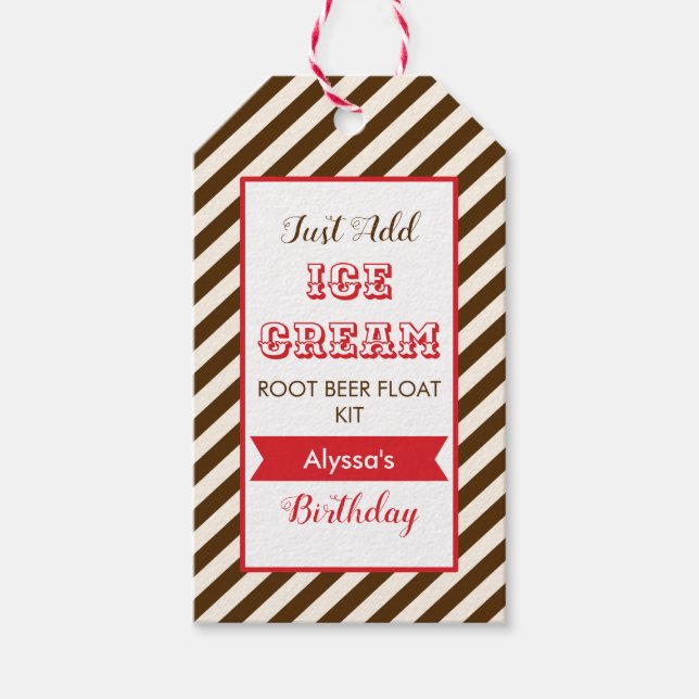 Étiquettes-cadeau Ajouter Juste Crème glacée, Beer Racine Float Fave (Devant)