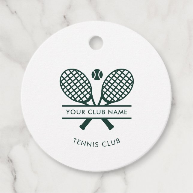 Étiquettes Cadeau Ajouter le nom du club Tennis Team Green Custom (Devant)