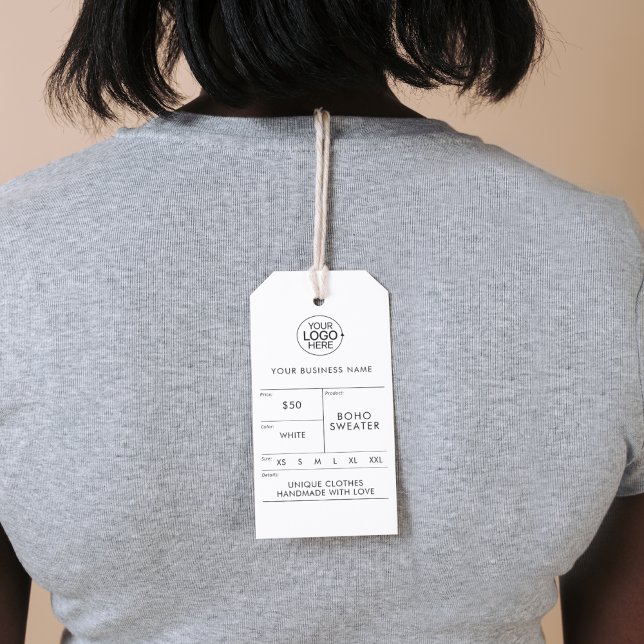 Étiquettes-cadeau Ajouter Logo Instructions de lavage des vêtements  (Add Logo Clothing Washing Instructions Price Hang Gift Tags)