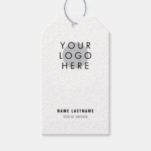 Étiquettes-cadeau Ajouter un logo minimaliste carte de visite noire