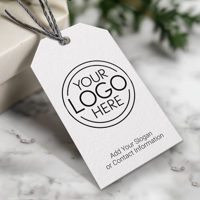 Étiquettes-cadeau Ajouter Votre Logo Entreprise Moderne Minimaliste (Custom Gift Tag)