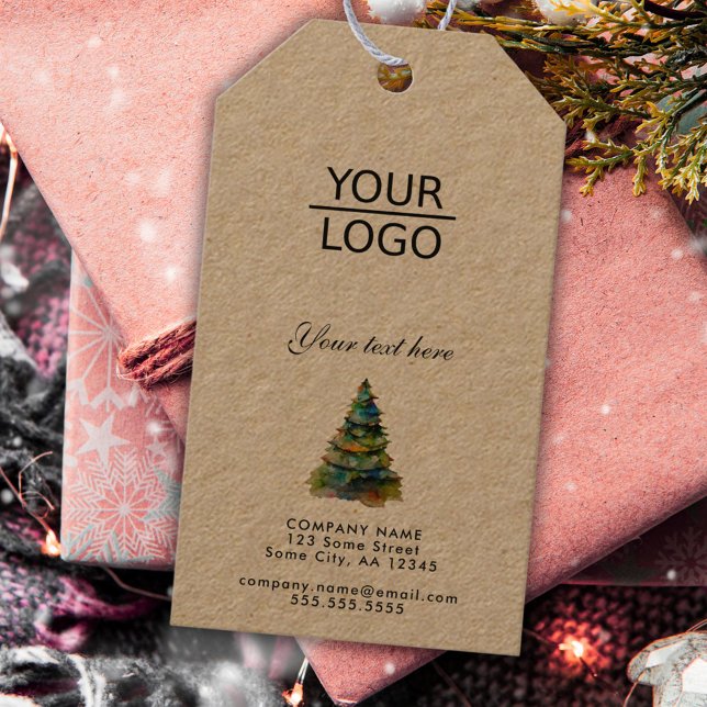 Étiquettes-cadeau Ajouter votre logo Promotion texte personnalisé Ar (Créateur téléchargé)