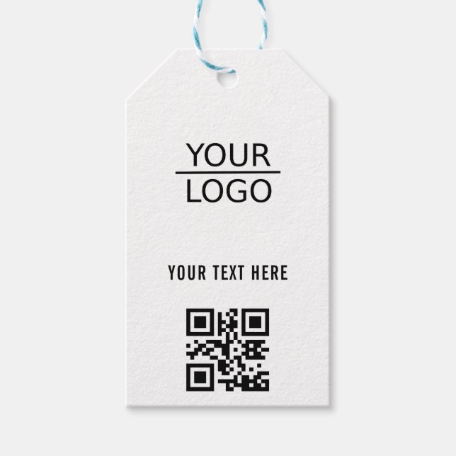 Étiquettes-cadeau Ajouter votre logo QR Code Promotion de texte pers (Devant)
