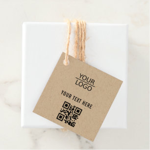 Étiquettes Cadeau Ajouter votre logo QR Code Promotion de texte pers