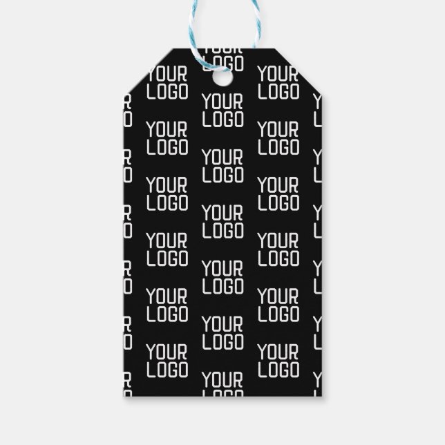 Étiquettes-cadeau Ajouter votre logo Répéter Motif Modèle modifiable (Devant)