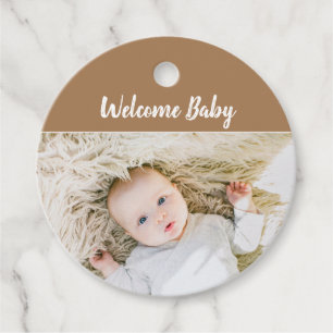 Étiquettes Cadeau Ajouter votre propre photo Bienvenue bébé
