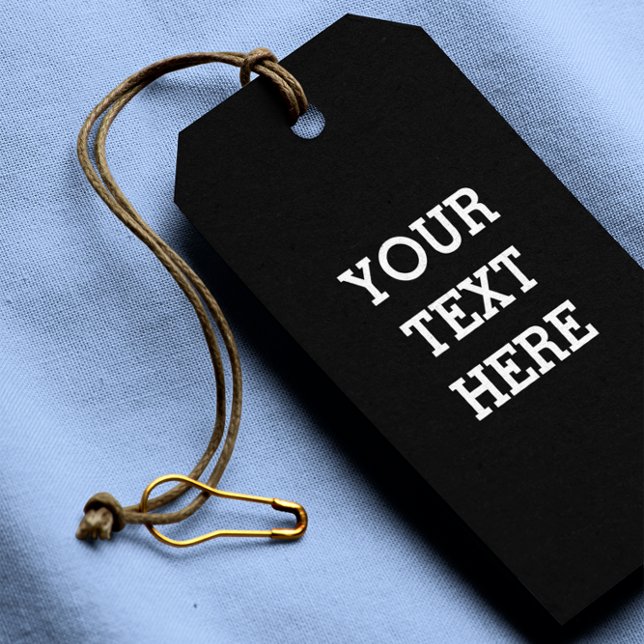 Étiquettes-cadeau Ajouter votre propre texte personnalisé ici noir e (Créateur téléchargé)