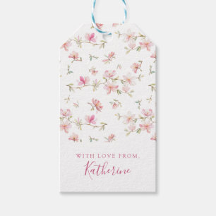 Étiquettes-cadeau Ajoutez votre fleur rose molle nommée