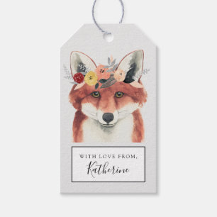 Étiquettes-cadeau Ajoutez votre Fox nommé de forestier de couronne
