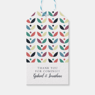 Étiquettes-cadeau Ajoutez votre motif géométrique floral d'art
