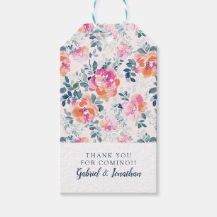 Étiquettes-cadeau Ajoutez votre motif nommé de roses peint par