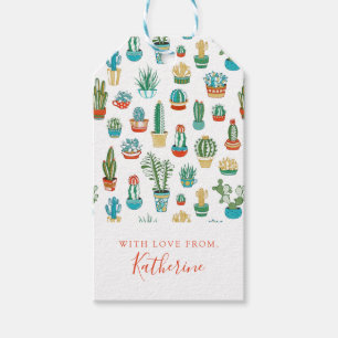 Étiquettes-cadeau Ajoutez votre motif nommé de Succulents de