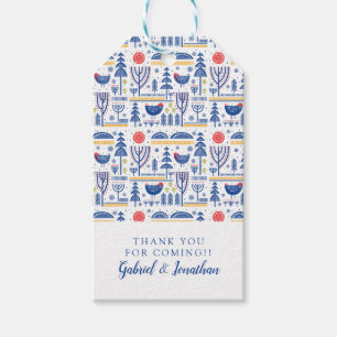Étiquettes-cadeau Ajoutez votre motif nommé d'oiseau d'hiver d'art