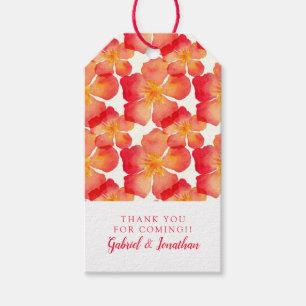 Étiquettes-cadeau Ajoutez votre nom Orange Oleander motif floral