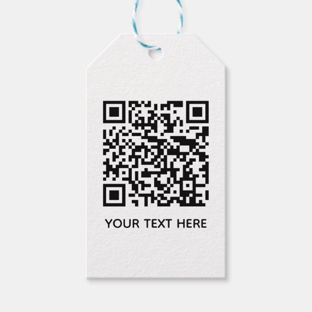 Étiquettes-cadeau Ajoutez votre propre code QR texte Scan Minimal Si (Devant)