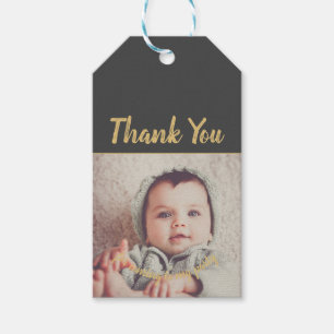 Étiquettes-cadeau Ajoutez votre propre photo Anniversaire Merci pour