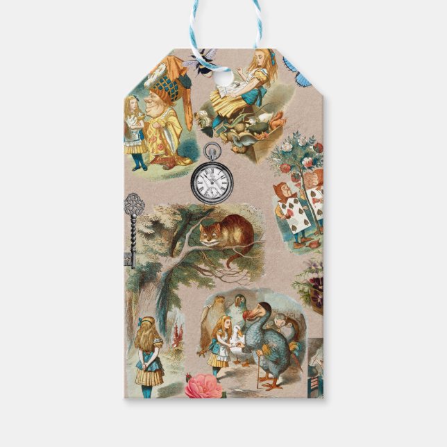 Étiquettes-cadeau Alice à Wonderland Cheshire Cat Characters (Devant)