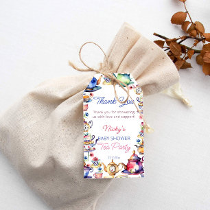 Étiquettes-cadeau Alice au baby shower des merveilles merci pour