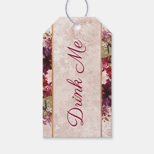 Étiquettes-cadeau Alice au pays des merveilles Buvez-moi Tea Party F (Devant)