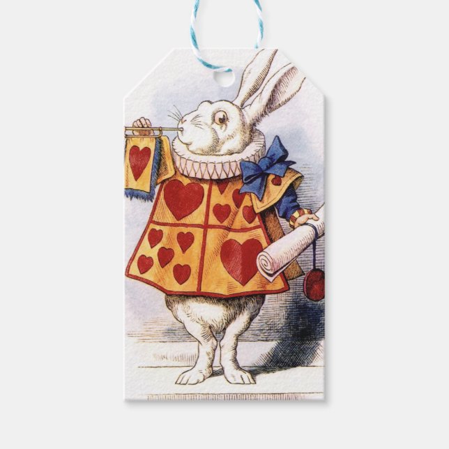Étiquettes-cadeau Alice au pays des merveilles Lapin Blanc (Devant)