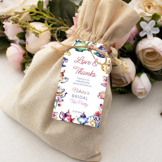 Étiquettes-cadeau Alice au pays des merveilles nuptiale douche fête  (Alice in wonderland bridal shower tea party thank you favor gift tags whimsical watercolor elegant)