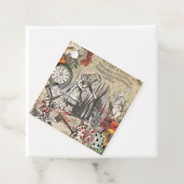 Étiquettes Cadeau Alice au pays des merveilles Rideau Art classique (En situation)