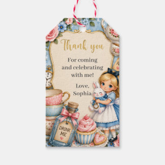 Étiquettes-cadeau Alice au pays des Onederland fête d'anniversaire d