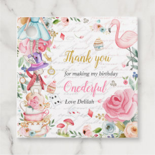 Étiquettes Cadeau Alice dans l'Onederland 1er anniversaire Mad Tea P