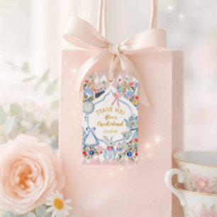 Étiquettes-cadeau Alice dans l'Onederland Whimsical Birthday Merci