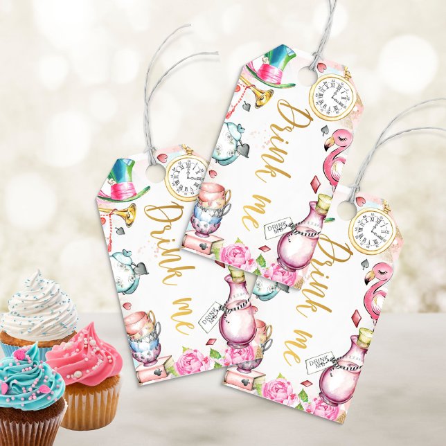 Étiquettes-cadeau Alice dans Onederland Buvez-moi Favoriser les étiq (Créateur téléchargé)