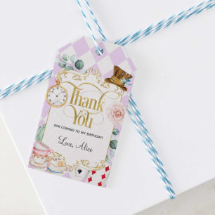 Étiquettes-cadeau Alice merveilleland fêté fêté de thé fêté cadeau t