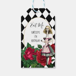 Étiquettes-cadeau Alice vintage au pays des merveilles Mangez-moi Fa